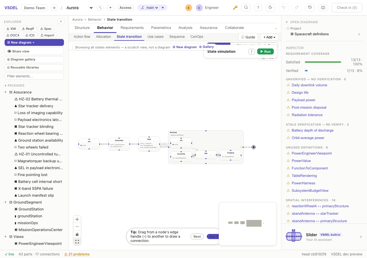 Aurora-1 mode machine with real initial states