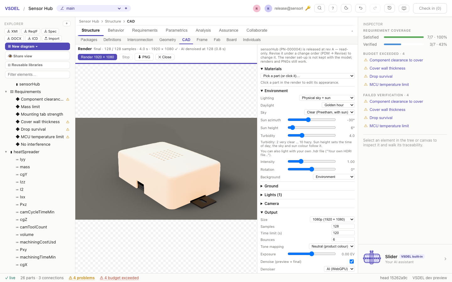 The render studio with a physically-based final